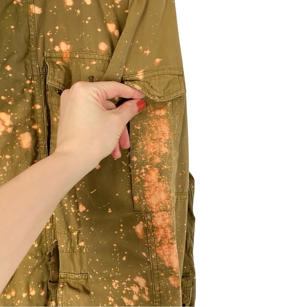 Upcycled Utility Jacket Mens Size Large J Crew Field Mechanic Jacket Army Tan - Picture 9 of 16